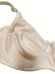  Contrast Mesh Underwire Non Padded Bow Front Bra