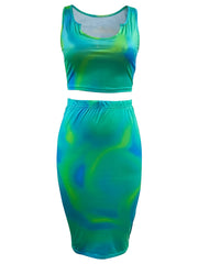  Tie Dye Tank Top & Skirt Set