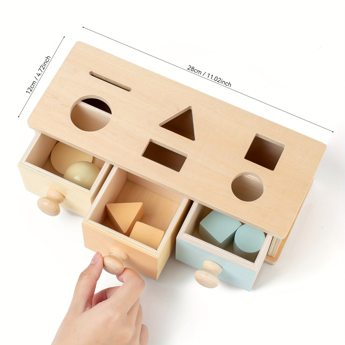 Wooden Shape Sorting & Stacking Toy for Toddlers