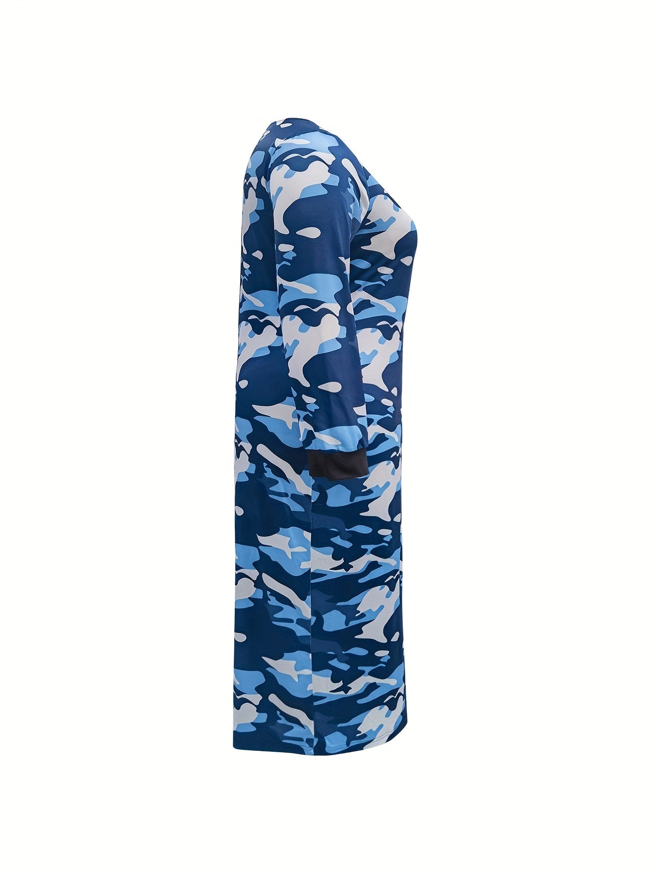  Colorblock Camo Print Maxi Dress