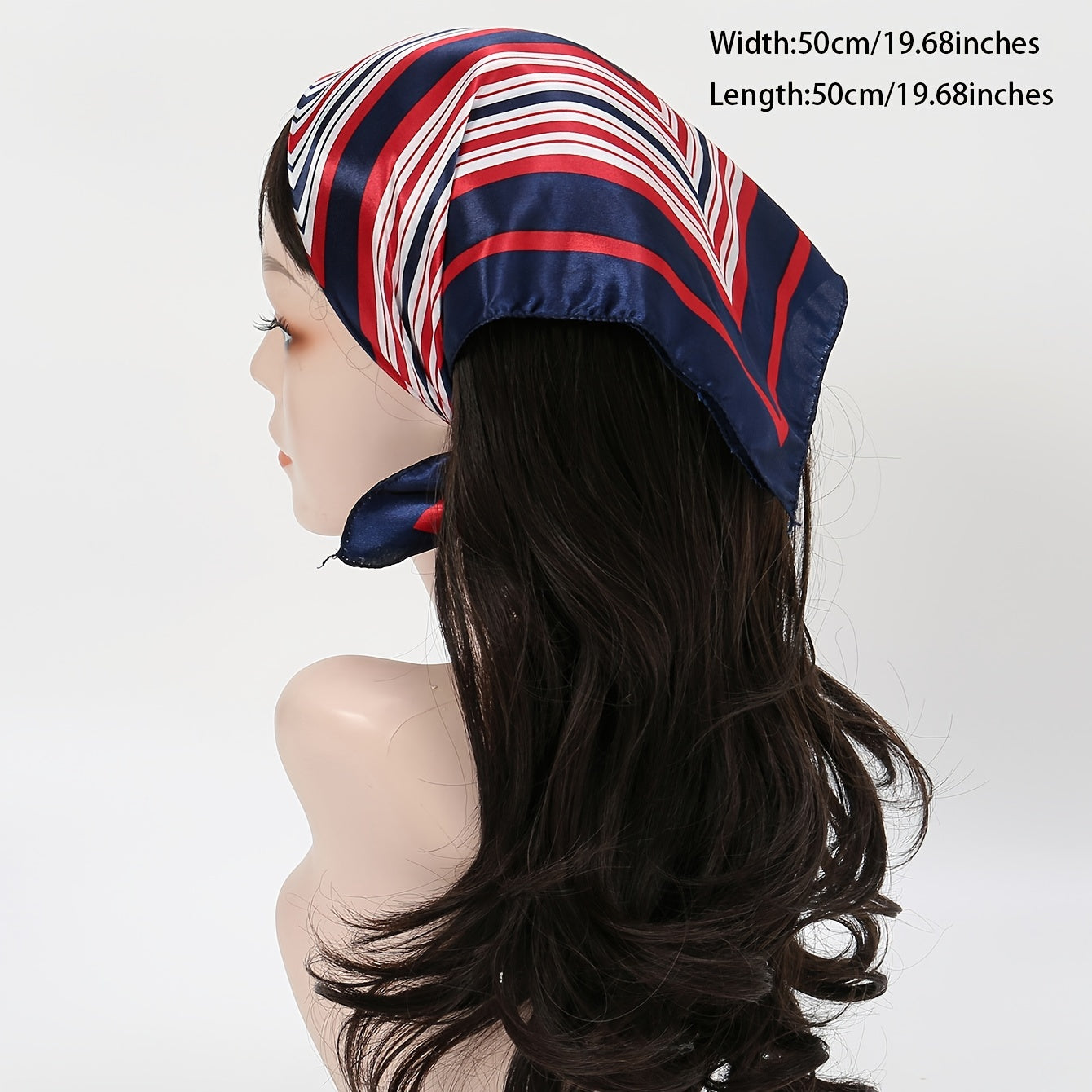 Colorful Stripe Satin Scarf Square Neckerchief Hair Wrap