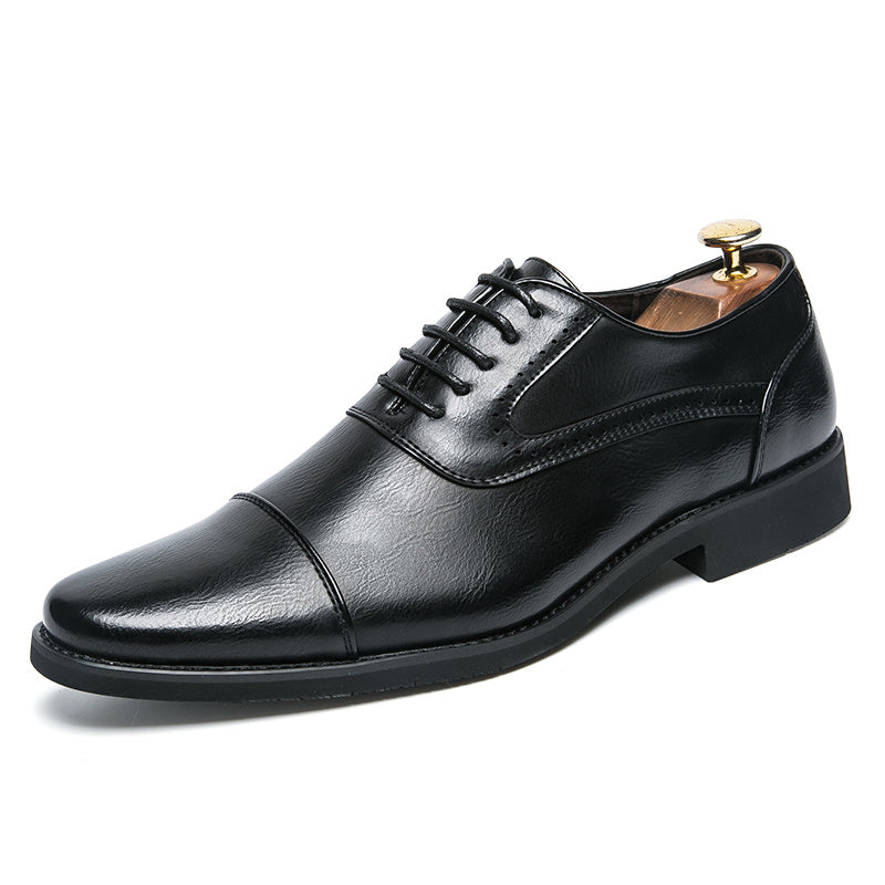 Men's Cap Toe Oxfords Lace Up Formal Shoes