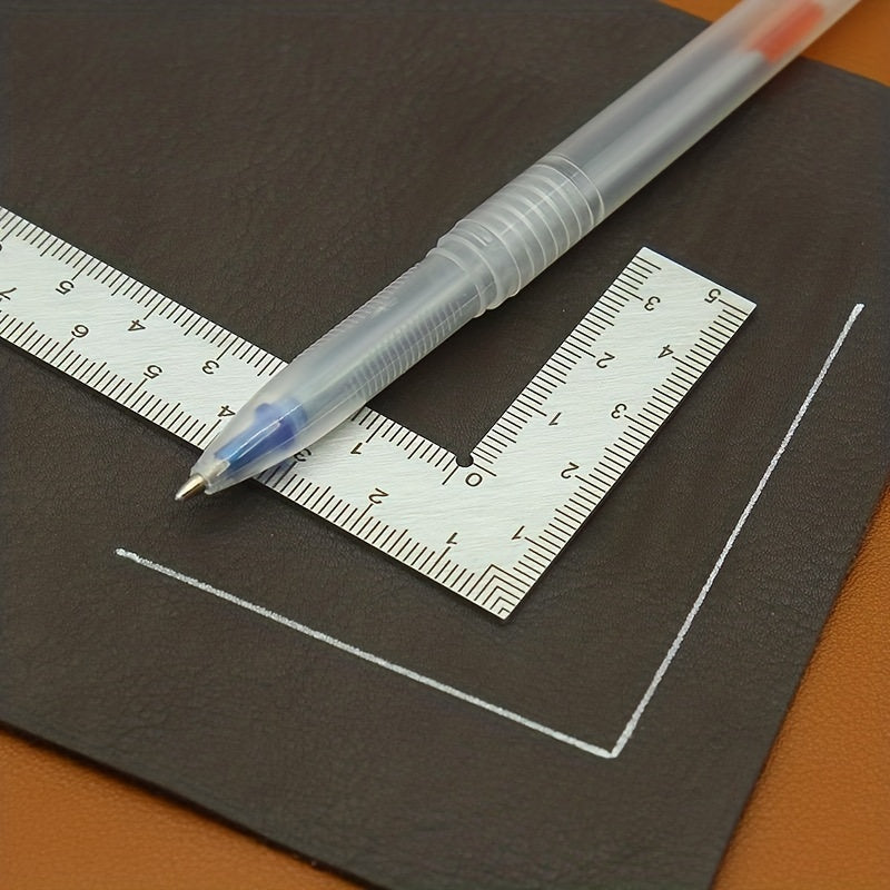 Mini Steel L-shaped Double Sided Scale Ruler for Leather