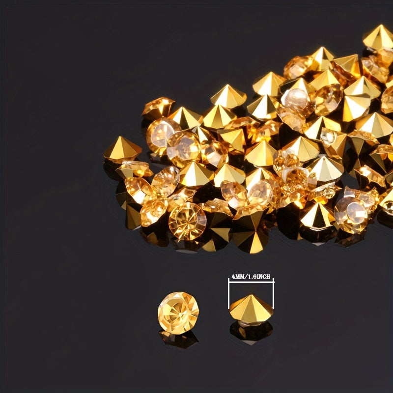 2000pcs Golden Rhinestones Table Centerpiece 4mm Wedding Decorations