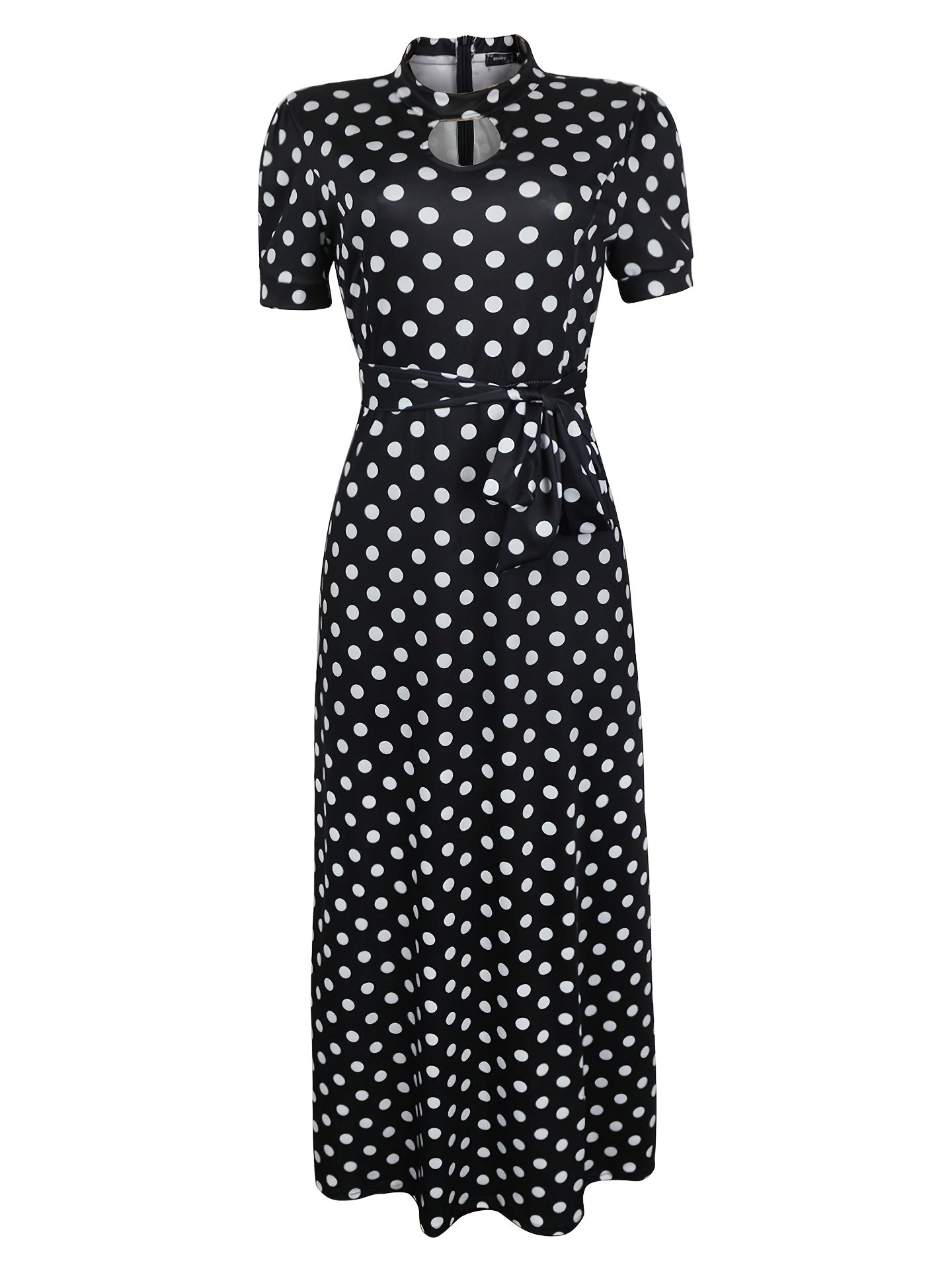 Polka Dot Short Sleeve Maxi Dress Women's Plus Size