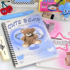 A5 Retro Bear Coil Book Cat Horizontal Notebook