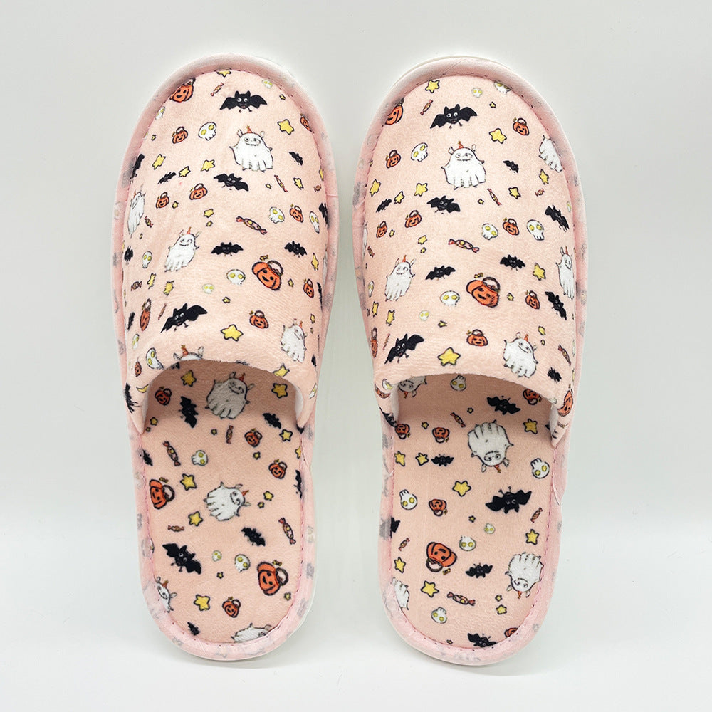 Ghost Pumpkin Slippers Indoor Flat Mute Slippers Women