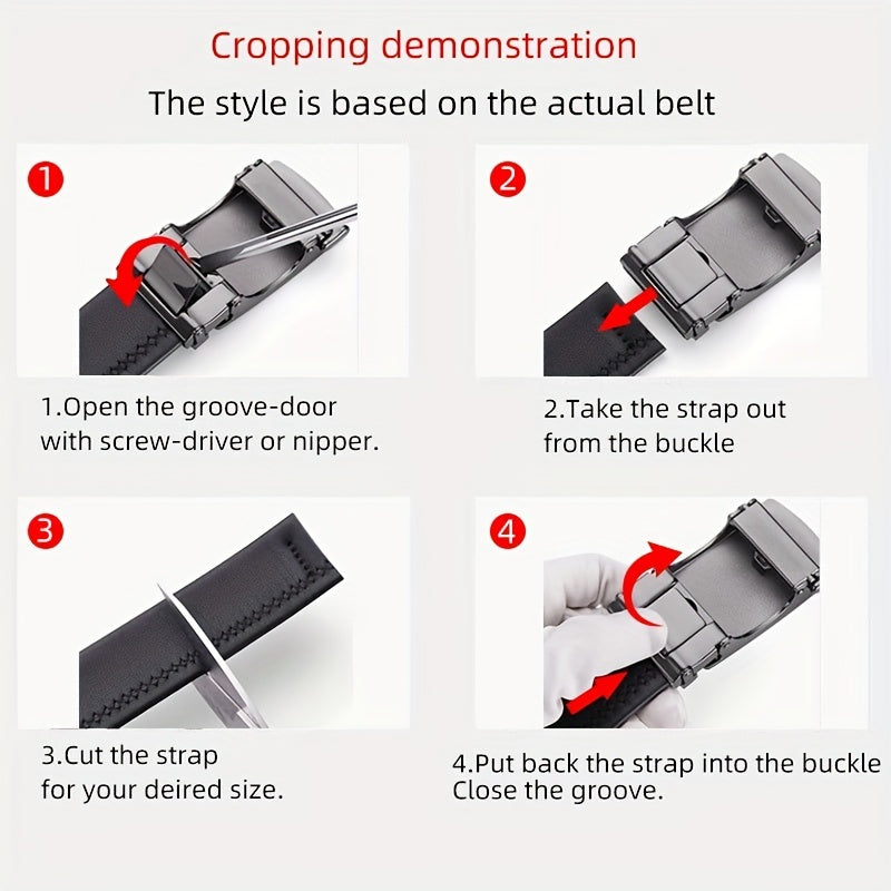 Men's Automatic Buckle Belt Business Casual Jeans