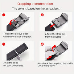 Men's Automatic Buckle Belt Business Casual Jeans