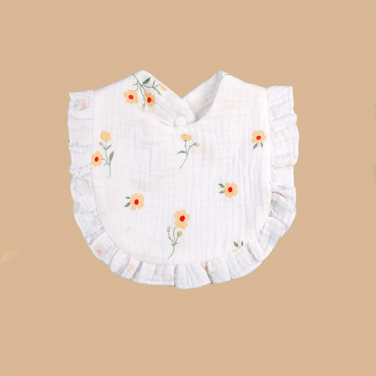 Baby Printed Towel Baby Gauze Flower Wavy Edge Muslin Bib