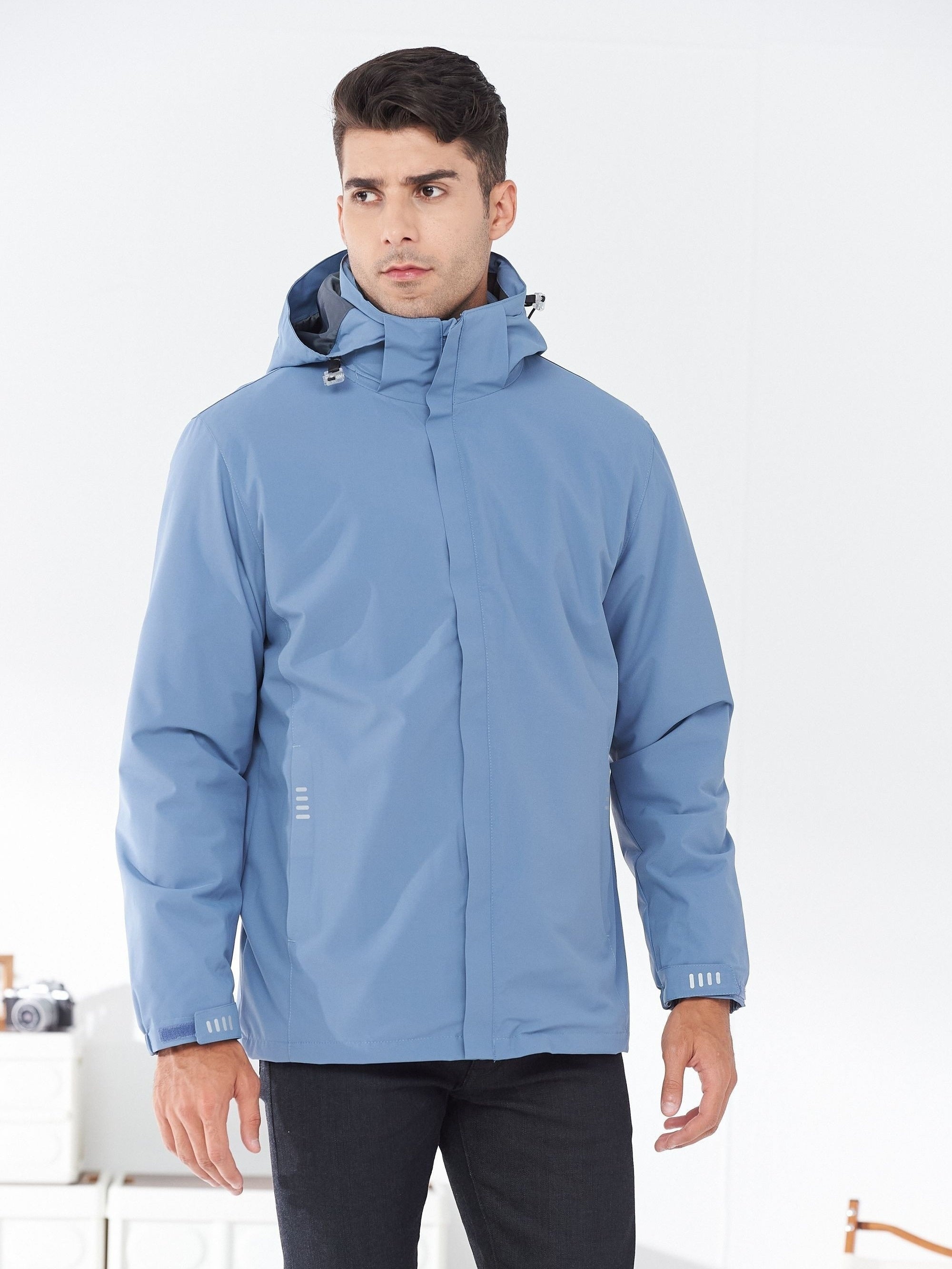 Men's 3-in-1 Waterproof Hooded Jacket - Fall Winter Outdoor Activity