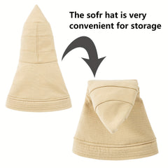 Khaki Reversible Striped Bucket Hat Women Large Brim Sun Visor Casual Cotton Cap