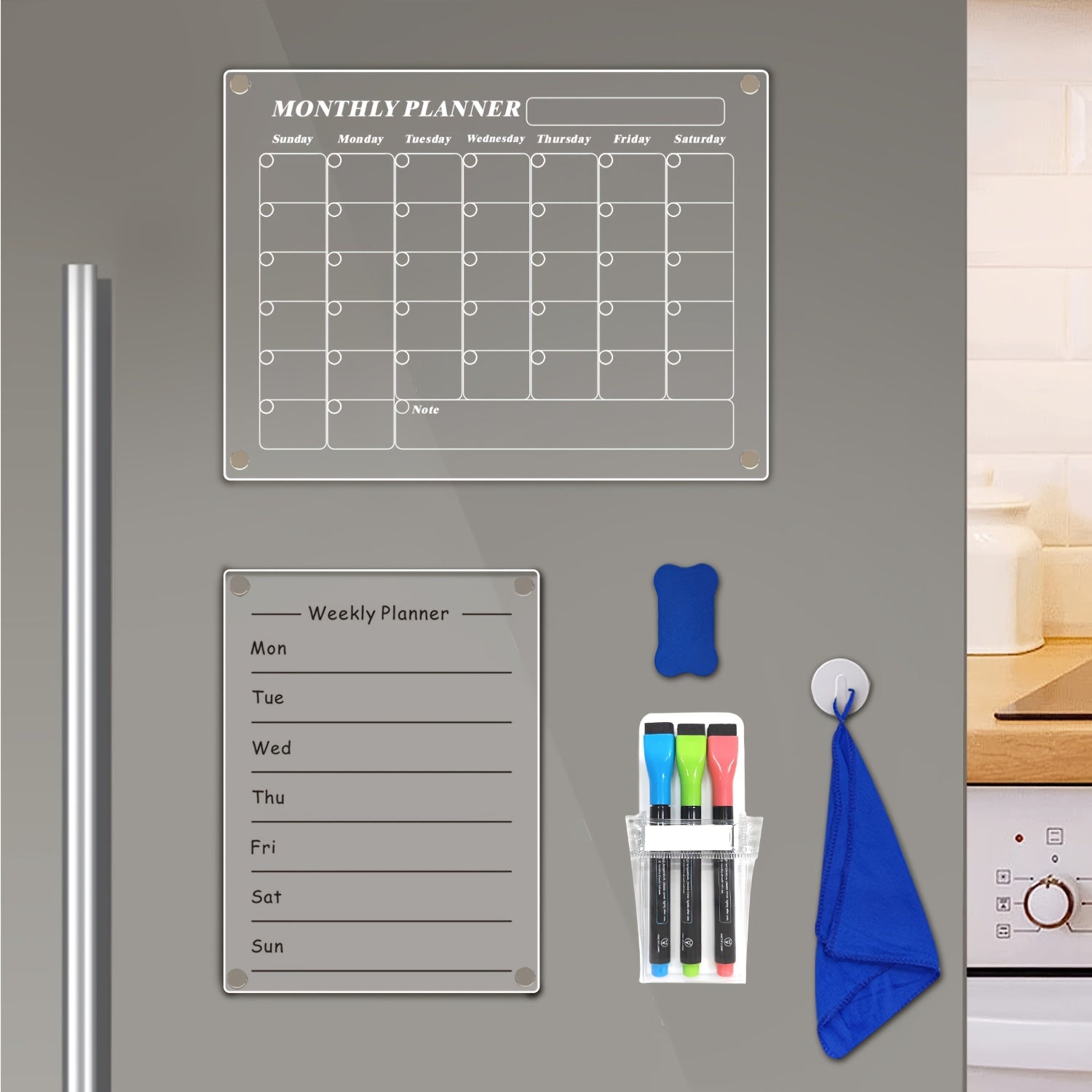 Magnetic Dry Erase Monthly Calendar Board for Refrigerator