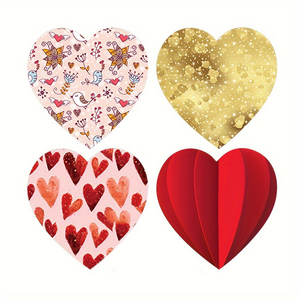 500pcs Heart Shape Stickers Birthday Party Seal Labels Self-adhesive Label