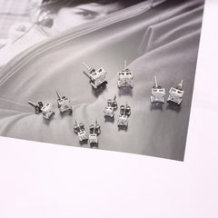Square Golden Men's Earrings