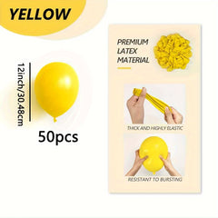 50 Yellow Latex Balloons Wedding Birthday Anniversary Graduation Holiday