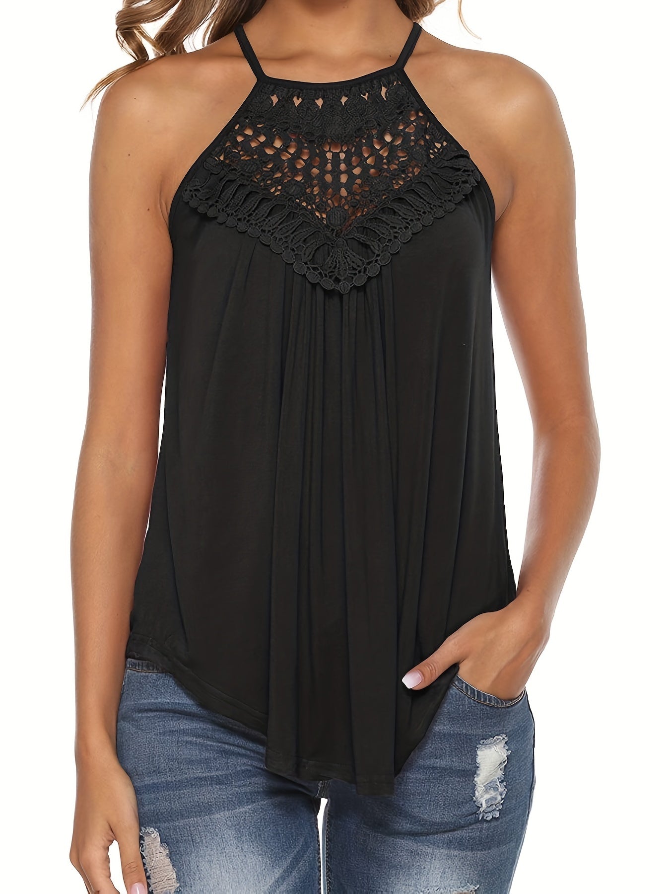 Ruched Halter Neck Top Sleeveless Summer Top