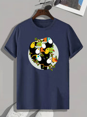 Parrots Print Men's Graphic T-shirt for Summer