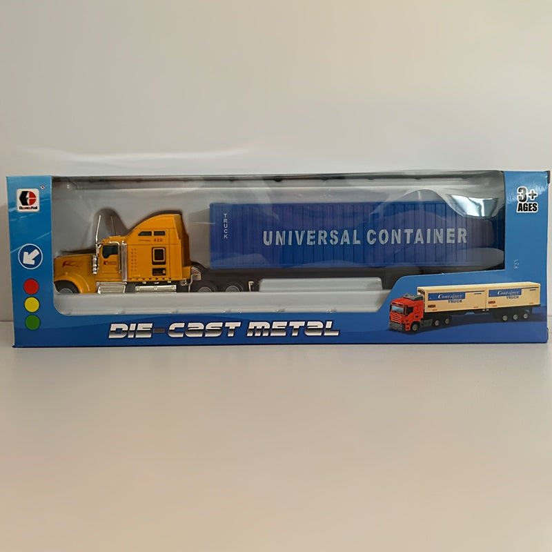 Alloy Container Truck QX1805 Sound and Light Vehicle Model