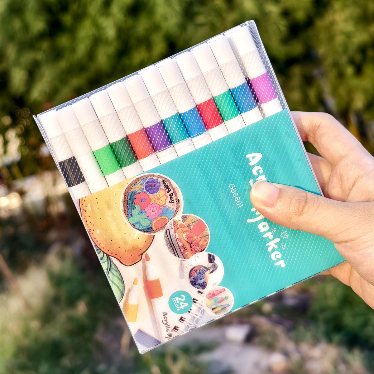 Acrylic Pigment Pen Set, Multi-Color Non-Toxic Water-Resistant for Art & Crafts