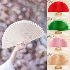 Solid Folding Fan DIY Vintage Blank Fan Props
