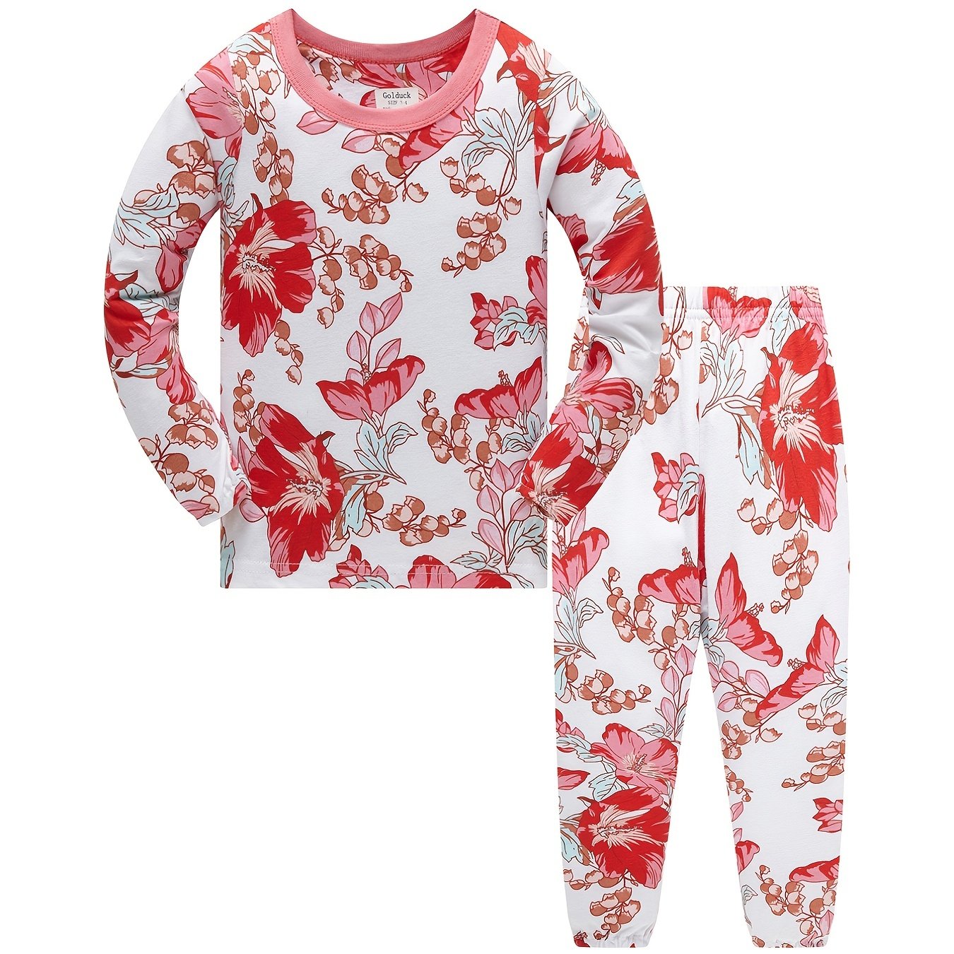 Floral Print Cotton Pajama Set for Boys