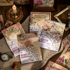 36 Sheets Rose Wreath Vintage Paper Memo Pad for Scrapbooking DIY