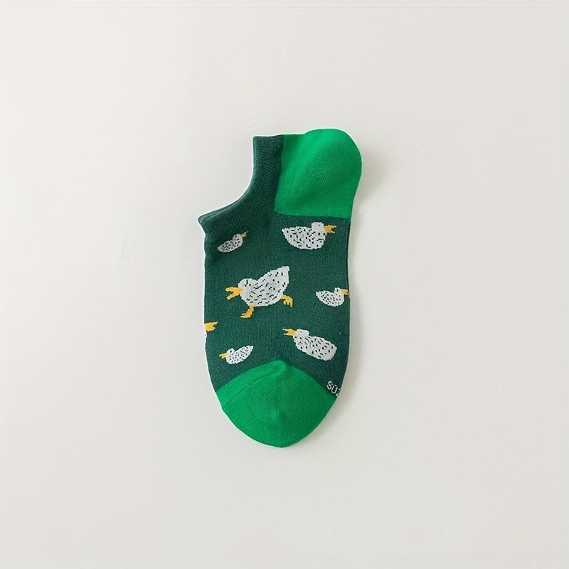 5 Pairs Men's Cotton Ankle Socks For Sneakers & Sports Shoes