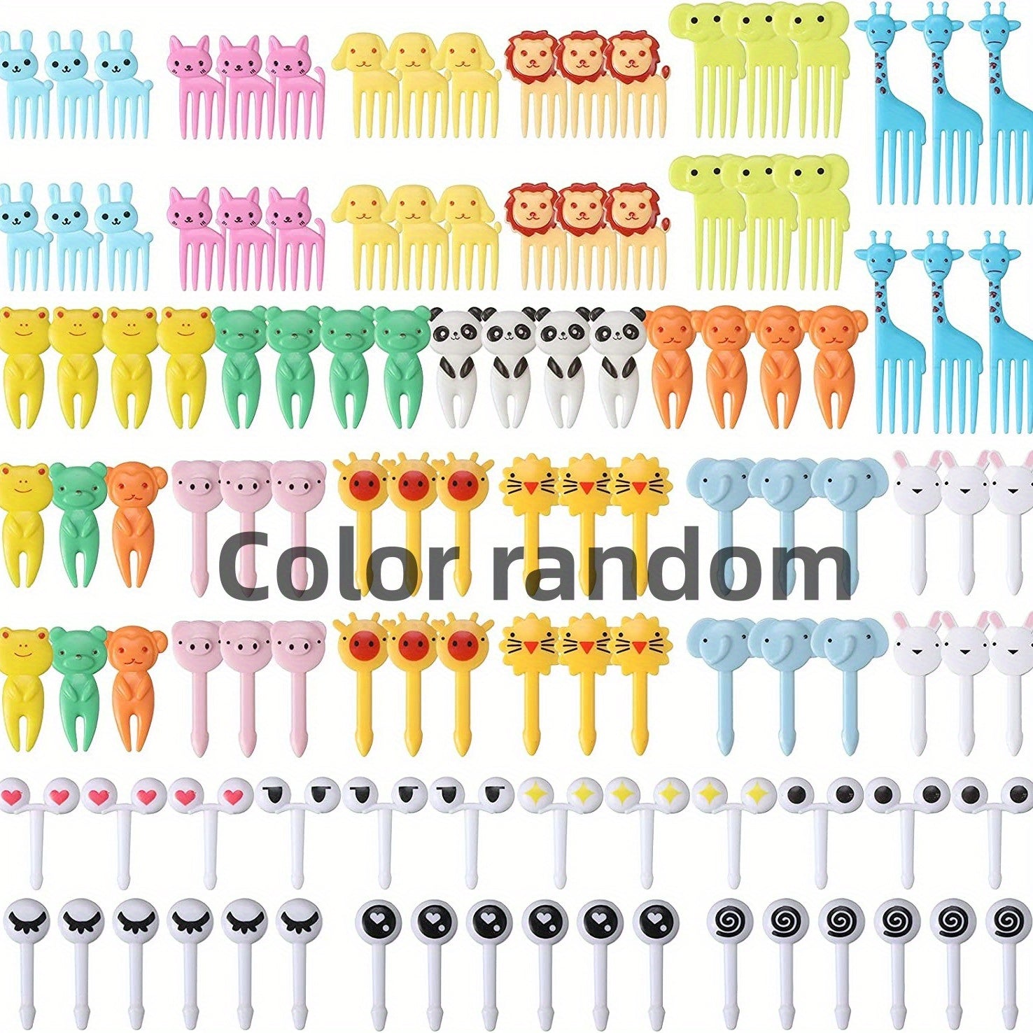 120pcs Animal Food Picks for Bento Boxes Mini Forks