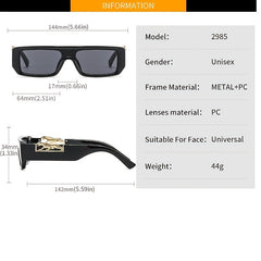 Leopard Decoration Square Frame Retro Sunglasses