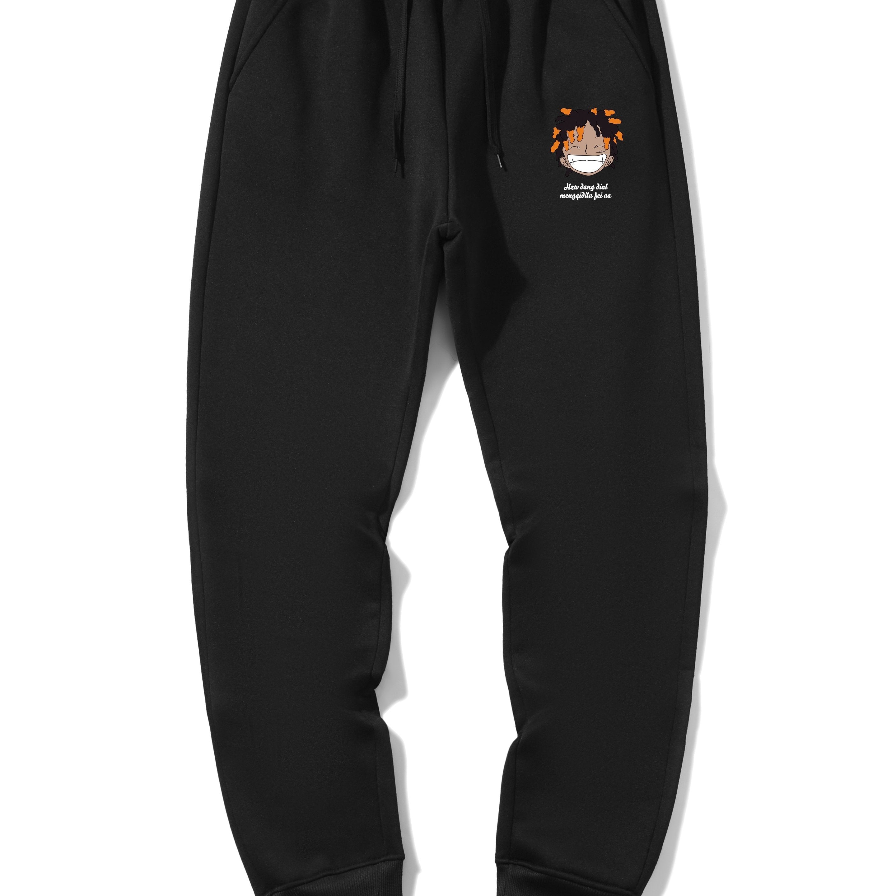 Anime Print Jogger Sweatpants Men's Casual Sport Pants