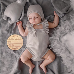 Wooden Baby Announcement Sign & Pacifier Clip Set