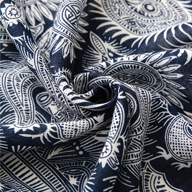 Boho Dark Scarf Vintage Paisley Print Beach Sunscreen Travel Shawl