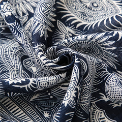 Boho Dark Scarf Vintage Paisley Print Beach Sunscreen Travel Shawl