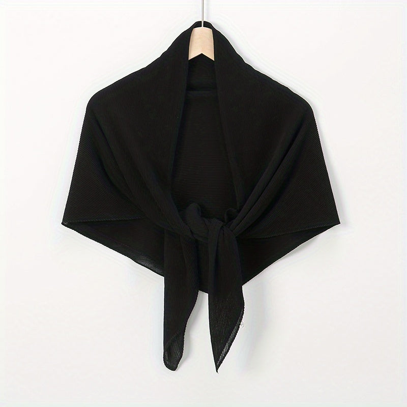 Solid Chiffon Scarf Pleated Hijab Shawl Head Wrap Scarves