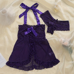  Lace Halter Dress & Panty Set