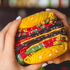 3 Pairs Hamburger Socks Funny Novelty Mid Tube Stockings