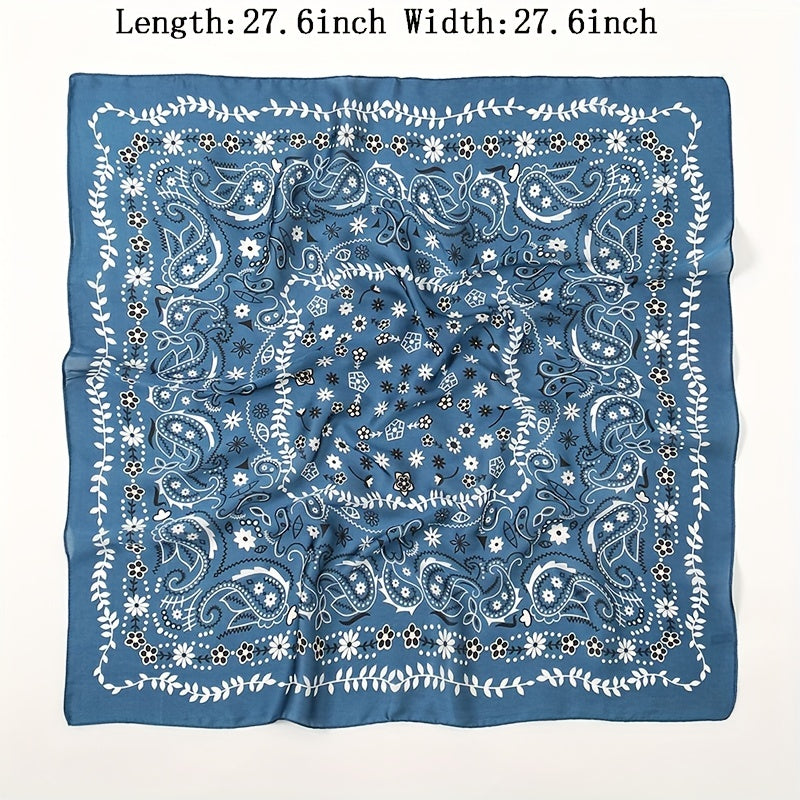 Classic Paisley Print Scarf Silk Square Shawl Sunscreen Head Wrap