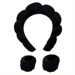 3pcs Puffy Headband Sponge Padded Headdress for Skincare Makeup