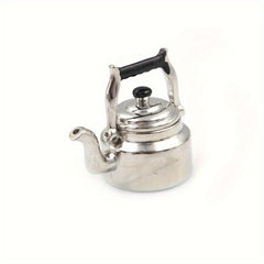 1:12 Scale Dollhouse Kettle Realistic Metallic Finish Ornament