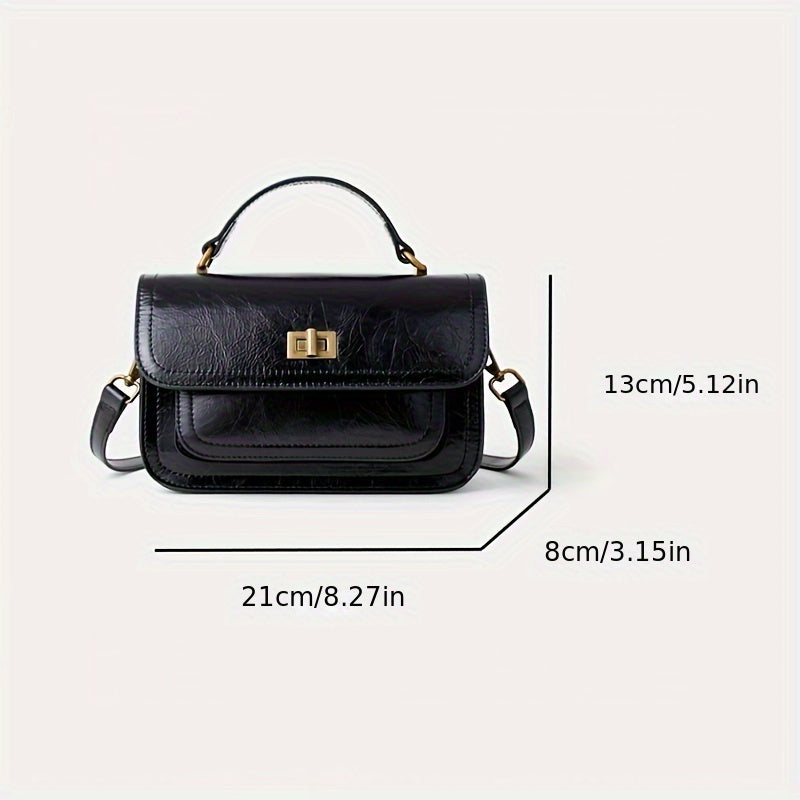 Vintage Textured Crossbody Shoulder Bag with Detachable Strap