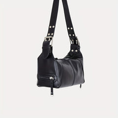 Solid Baguette Shoulder Bag All Match Zipper Bag