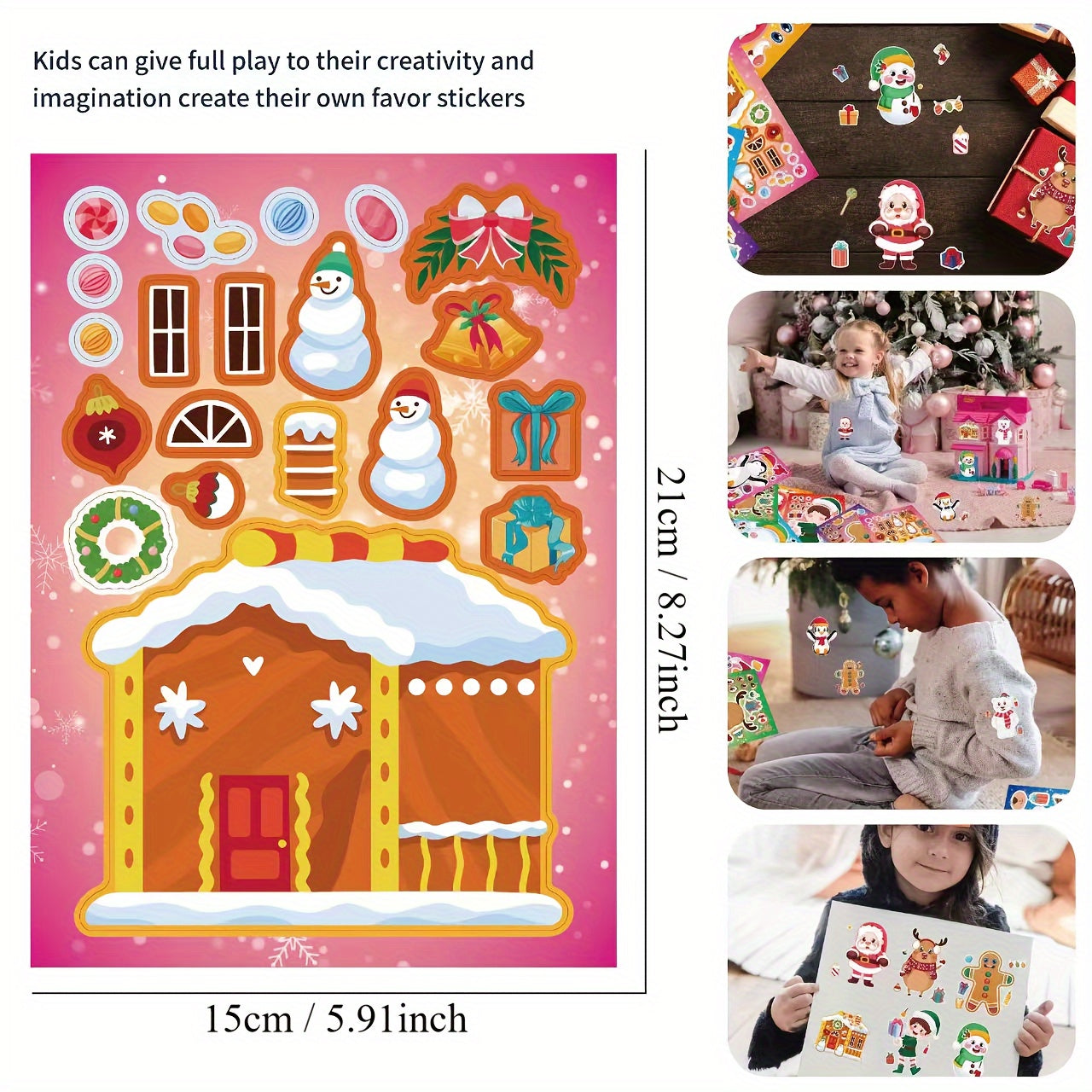 DIY Cartoon Santa Snowman Puzzle Journal Stickers