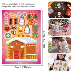 DIY Cartoon Santa Snowman Puzzle Journal Stickers