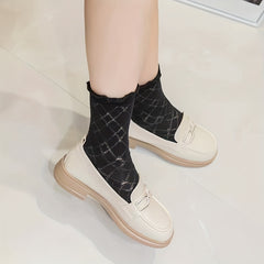 Women's Chunky Heel Loafers Slip On Versatile Shoes