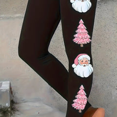  Women's Santa & Christmas Tree Print Leggings