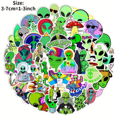 50pcs Aliens Series Doodle Stickers Waterproof DIY Decorative Stickers