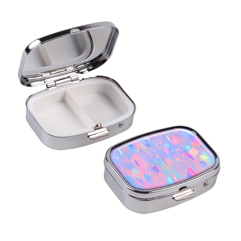Compact 2 Compartment Pill Case Portable Medicine Organizer with Secure Clasp