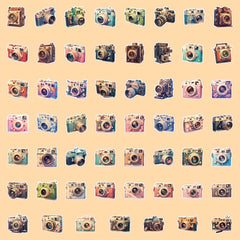 55pcs Vintage Camera Stickers Waterproof Decals for Phone Luggage Water Bottles