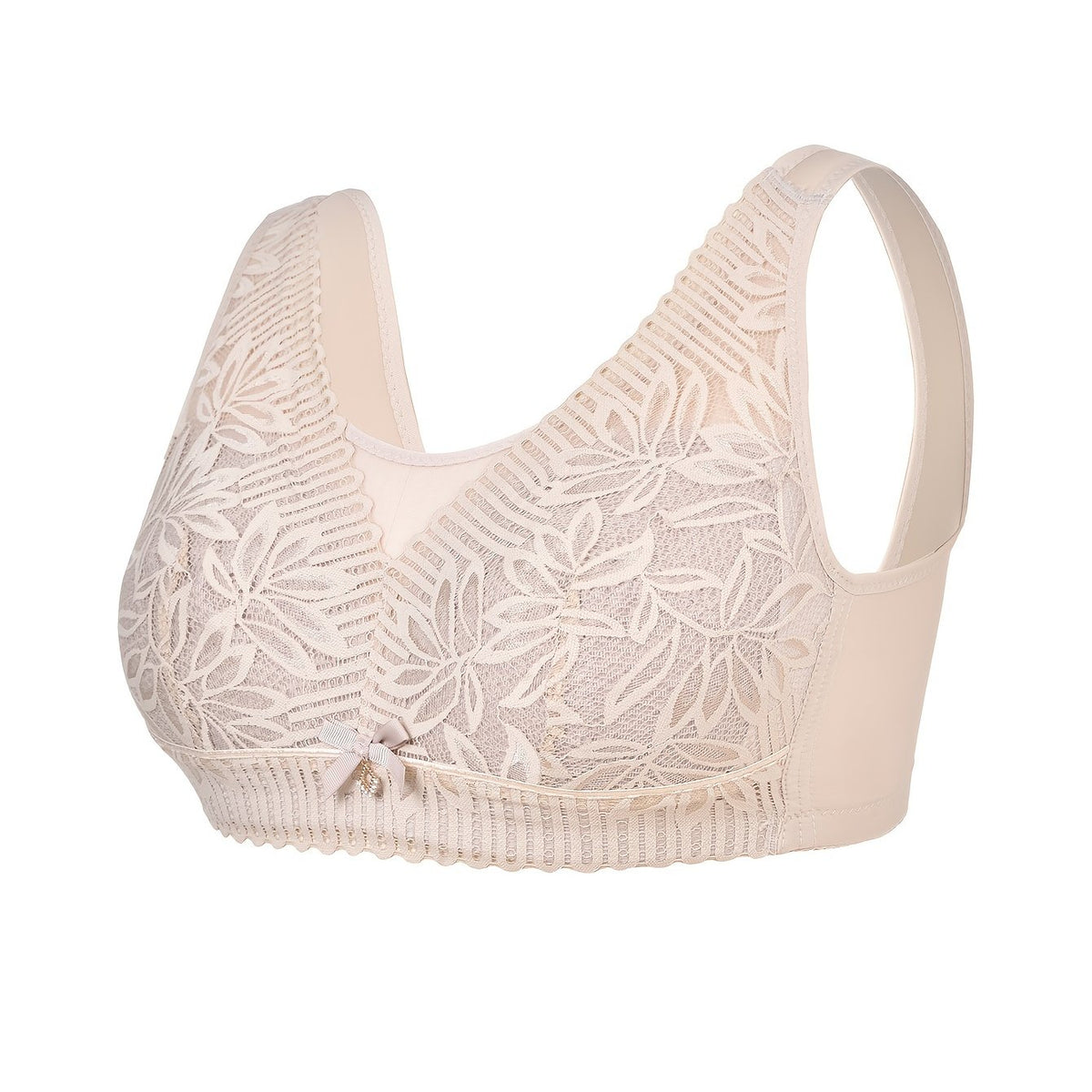 Plus Size Bra Women's Plus Floral Lace High Stretch Full Cover